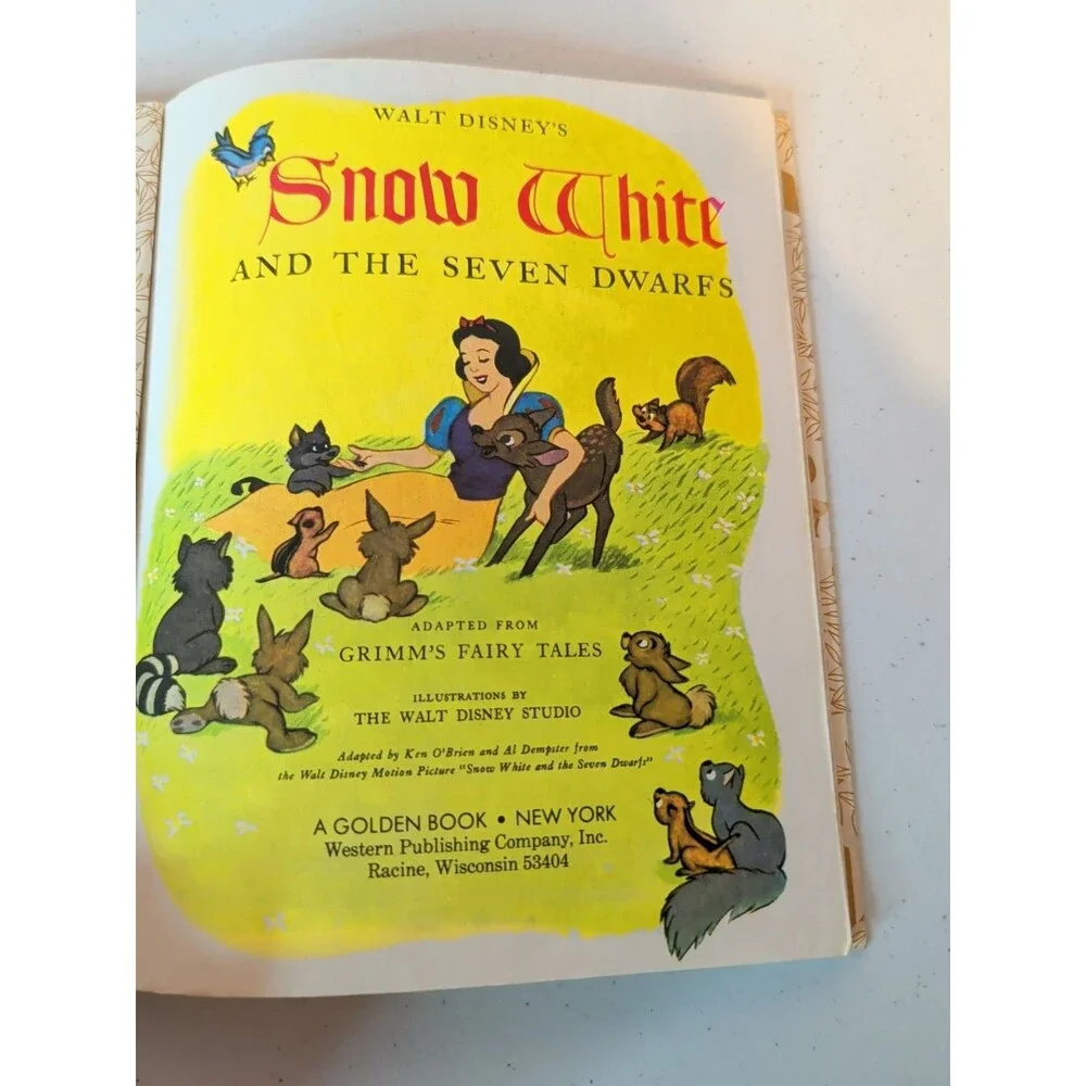 Vintage Little Golden Book Snow White And The Seven Dwarfs 1948 Printing!